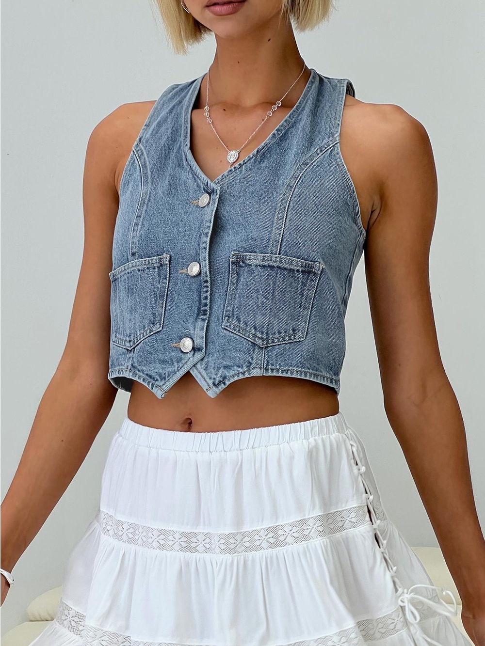 Princess Polly Thayer Denim Vest
